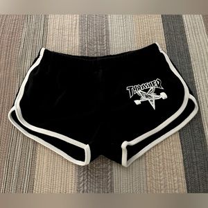 XS Black and White Thrasher Shorts